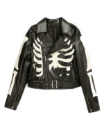 Women's Black Skeleton Leather Jacket