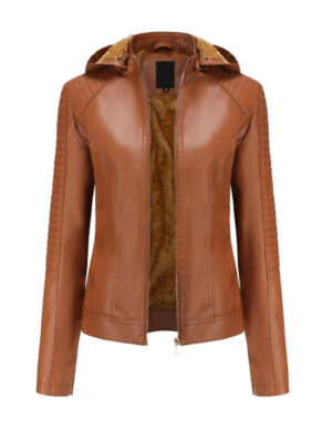 Women’s Fur Lining Faux Leather Jacket