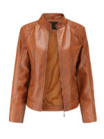 Women's Quilted Shoulder Faux Jacket