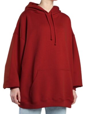 Women's Maroon Oversized Fleece Hoodie