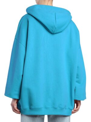 Women's Oversized Blue Fleece Hoodie