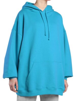 Women's Oversized Blue Fleece Hoodie