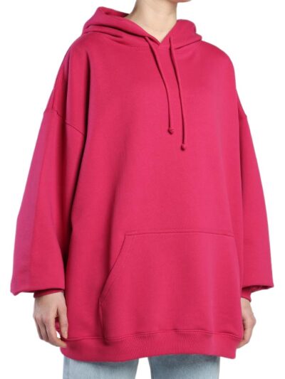 Women's Oversized Pink Fleece Hoodie