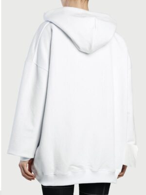 Women's Oversized White Fleece Hoodie