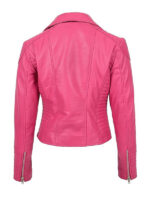 Women's Pink Slim Fit Biker Jacket