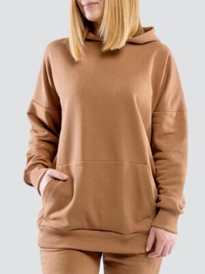 Women's Pullover Brown Fleece Hoodie