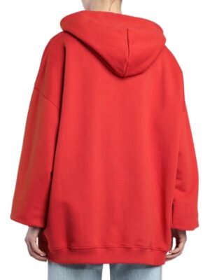 Women's Oversized Red Fleece Hoodie