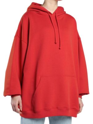 Women's Oversized Red Fleece Hoodie