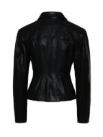 Women's Short Body Black Leather Jacket