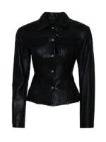 Women's Short Body Black Leather Jacket