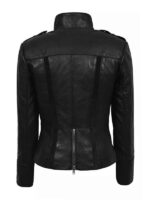 Women's Black Leather Biker Jacket