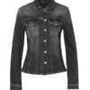 Women's Slim Fit Black Denim Jacket