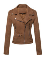 Women's Brown Biker Leather Jacket