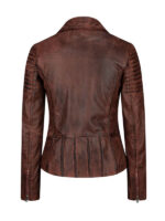 Women's Brown Cafe Racer Style Jacket