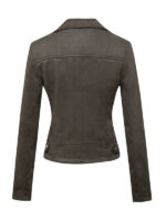 Women's Green Biker Leather Jacket