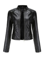 Women's Slim Fit Biker Faux Jacket