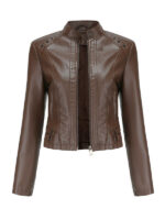 Women's Slim Fit Biker Faux Jacket