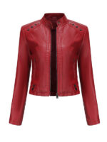 Women's Slim Fit Biker Faux Jacket