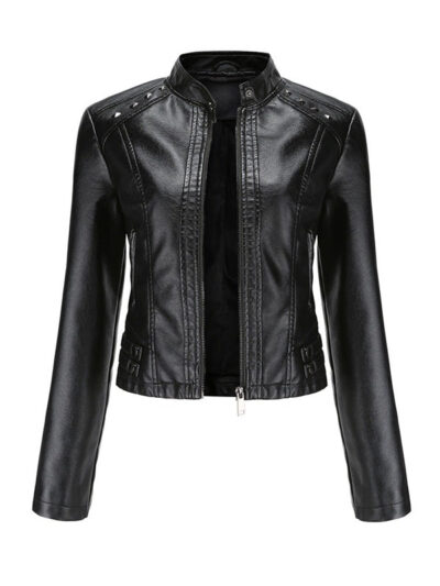 Women's Slim Fit Biker Faux Jacket