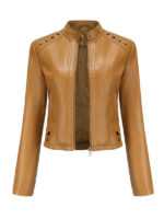 Women's Slim Fit Biker Faux Jacket