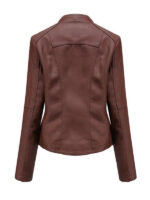 Women's Long Sleeve Faux Leather Jacket