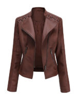 Women's Long Sleeve Faux Leather Jacket