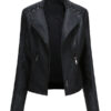 Women's Long Sleeve Faux Leather Jacket