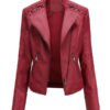 Women's Long Sleeve Faux Leather Jacket