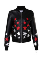 Women's Bomber Style Black Leather Jacket