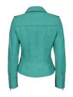 Women's Turquoise Rider Cyan Leather Jacket