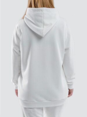 Women's White Pullover Fleece Hoodie