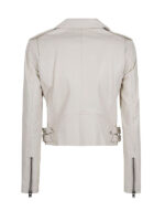 Women's White Short Body Leather Jacket