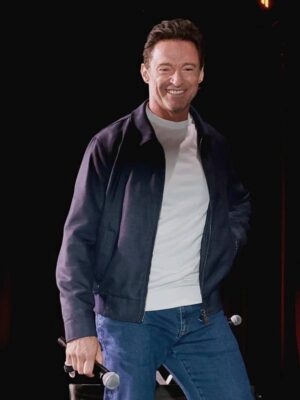 Comic - Con Hugh Jackman Blue Bomber Jacket