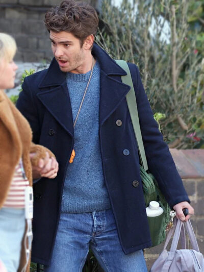 We Live in Time Andrew Garfield Blue Peacoat