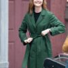 Elle Fanning Green Trench Coat