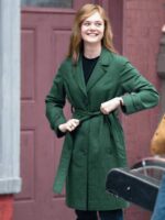 Elle Fanning Green Trench Coat