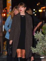 American Singer Taylor Swift Houndstooth Wool Brown Coat