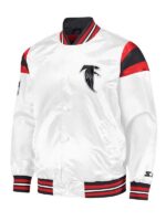 NFL Falcons White Satin Varsity Jacket