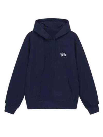 Navy Blue Pullover Fleece Hoodie