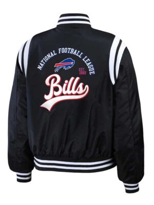 Bills Full Zip Black Bomber Jacket