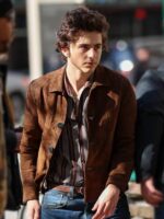 Timothee Chalamet Brown Suede Leather Jacket