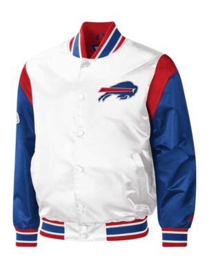 Buffalo Bills White And Blue Satin Jacket