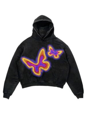 Butterfly Print Pullover Hoodie