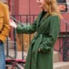 Elle Fanning A Complete Unknown Green Sylvie Russon Trench Coat