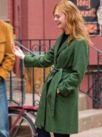 Elle Fanning A Complete Unknown Green Sylvie Russon Trench Coat