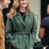 Elle Fanning Green Trench Coat