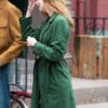 Elle Fanning A Complete Unknown Green Sylvie Russon Trench Coat