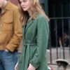 Elle Fanning A Complete Unknown Green Sylvie Russon Trench Coat