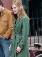 Elle Fanning A Complete Unknown Green Sylvie Russon Trench Coat