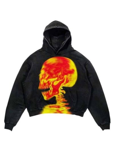 Flame Skull Pullover Hoodie